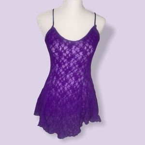 Vintage VS Purple Lace Chemise sz S